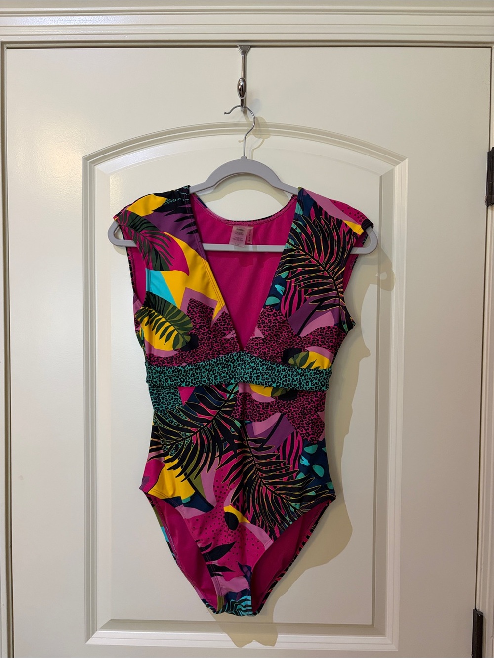 Trina Turk Multicolor Tropical Print One-Piece - Magenta, Yellow, Teal, Purple